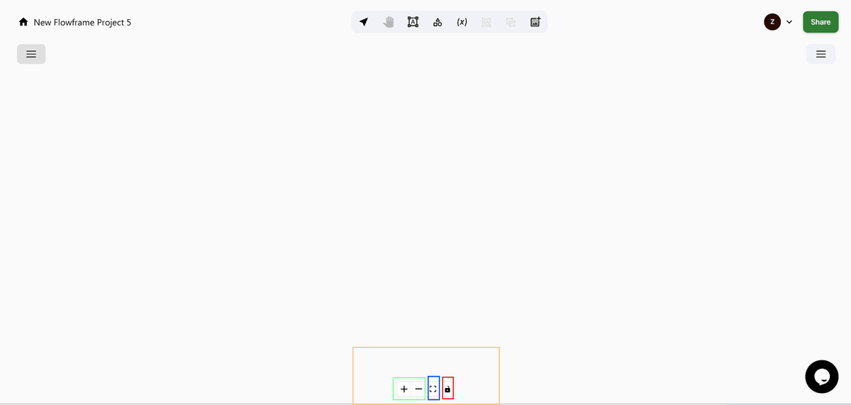 Canvas locking controls in FlowFrame