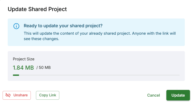 Updating a shared FlowFrame project