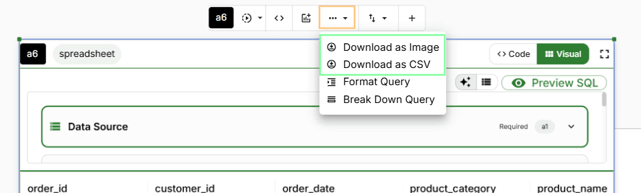 Frame export options in FlowFrame