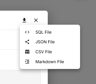 Query export options in FlowFrame
