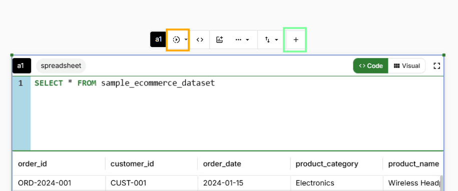 A linked frame connected to a parent frame on the FlowFrame canvas