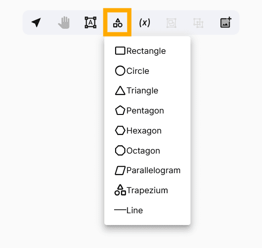 Shape node on the FlowFrame canvas