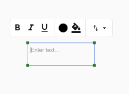 Text node on the FlowFrame canvas